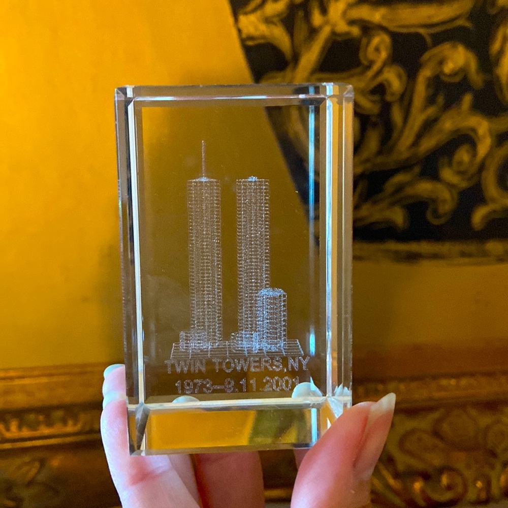 TWIN TOWERS Glass Paperweight